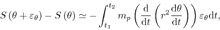 \begin{displaymath}S \left( \theta + \varepsilon_{\theta} \right) - S \left( \th... 
...thrm{d} t} \right) \right) 
\varepsilon_{\theta} \mathrm{d} t, \end{displaymath}