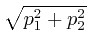 $\sqrt{p^2_1 + p^2_2}$